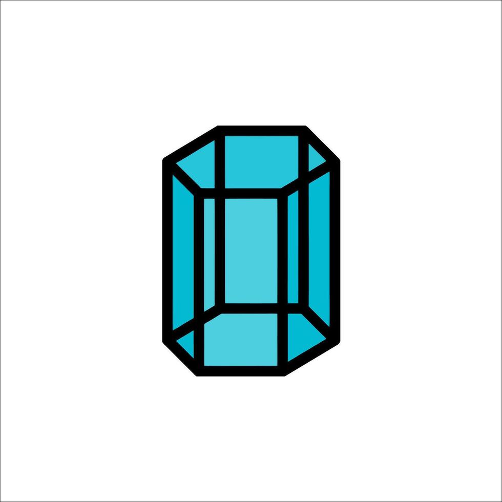 A blue gemstone icon on a white background vector
