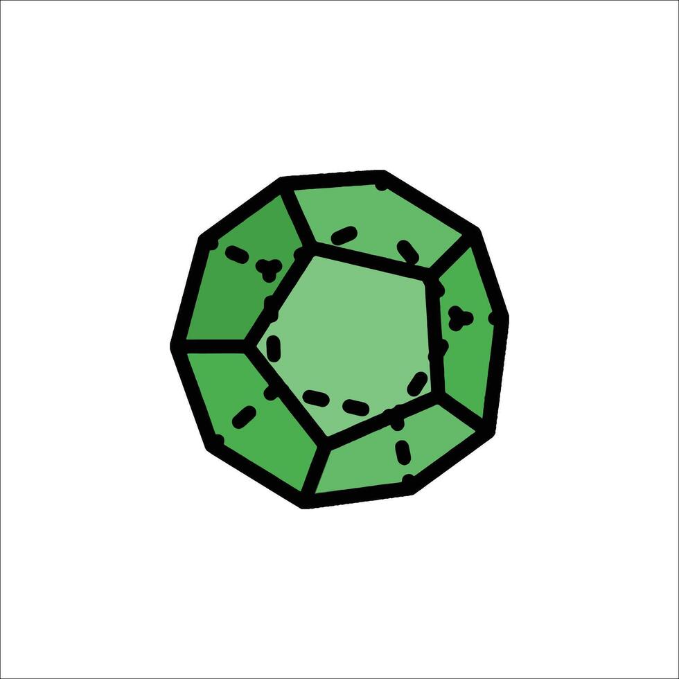 A green diamond with a few dots on it vector