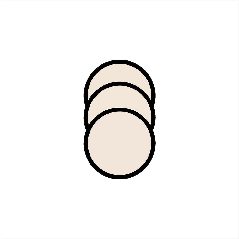 A stack of three slices of bread vector