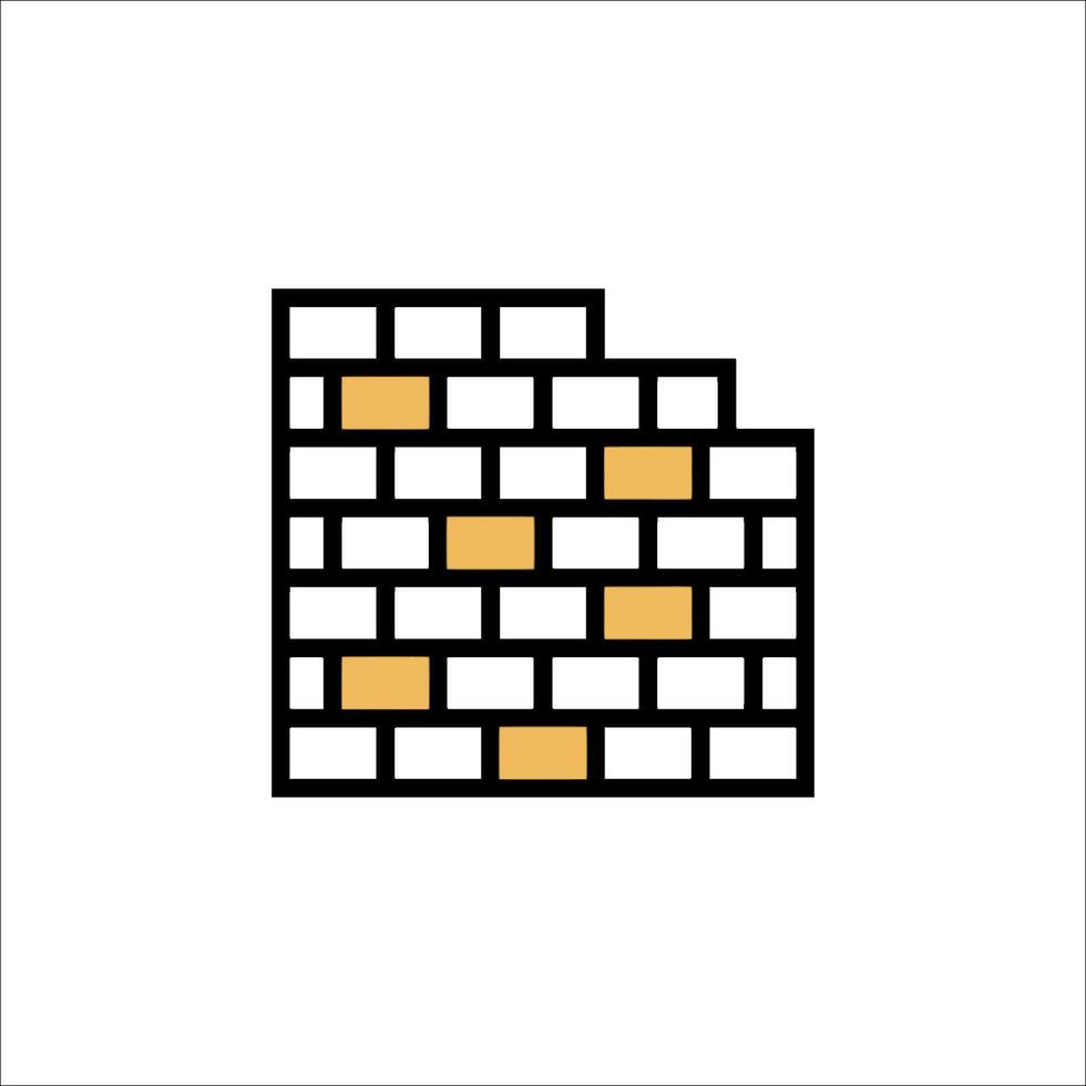 A brick wall with a yellow square in the middle vector