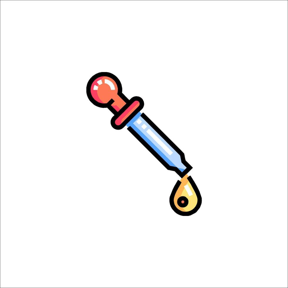 A syringe with a drop of liquid on it vector