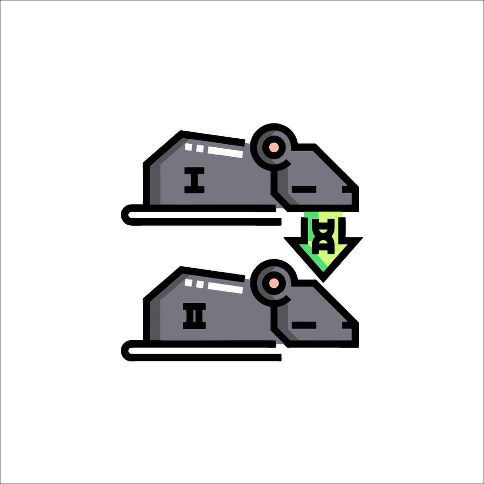 Two mice are sitting on top of each other vector