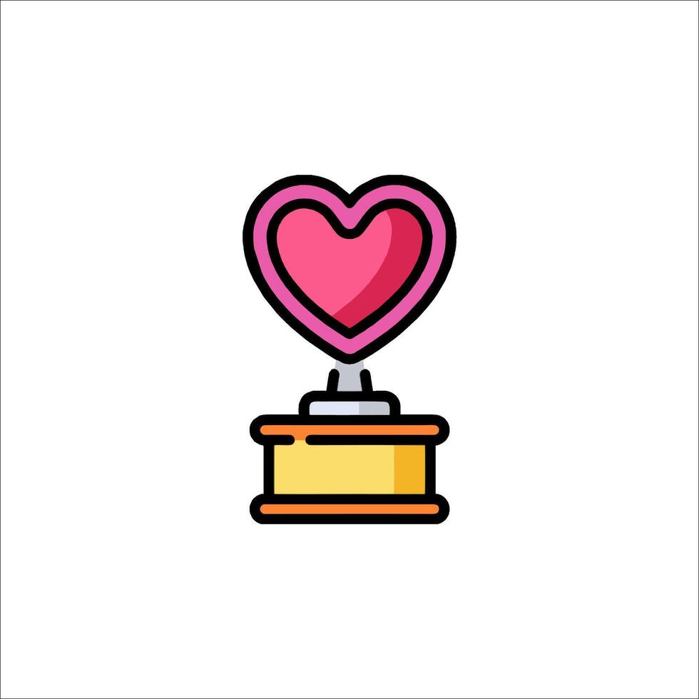A heart shaped award on a pedestal vector