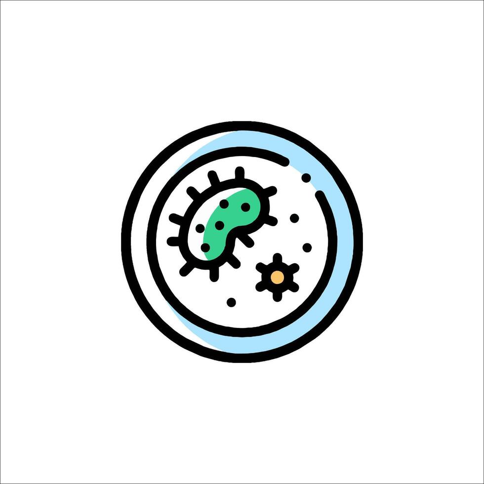 A bacteria in a lab dish icon vector