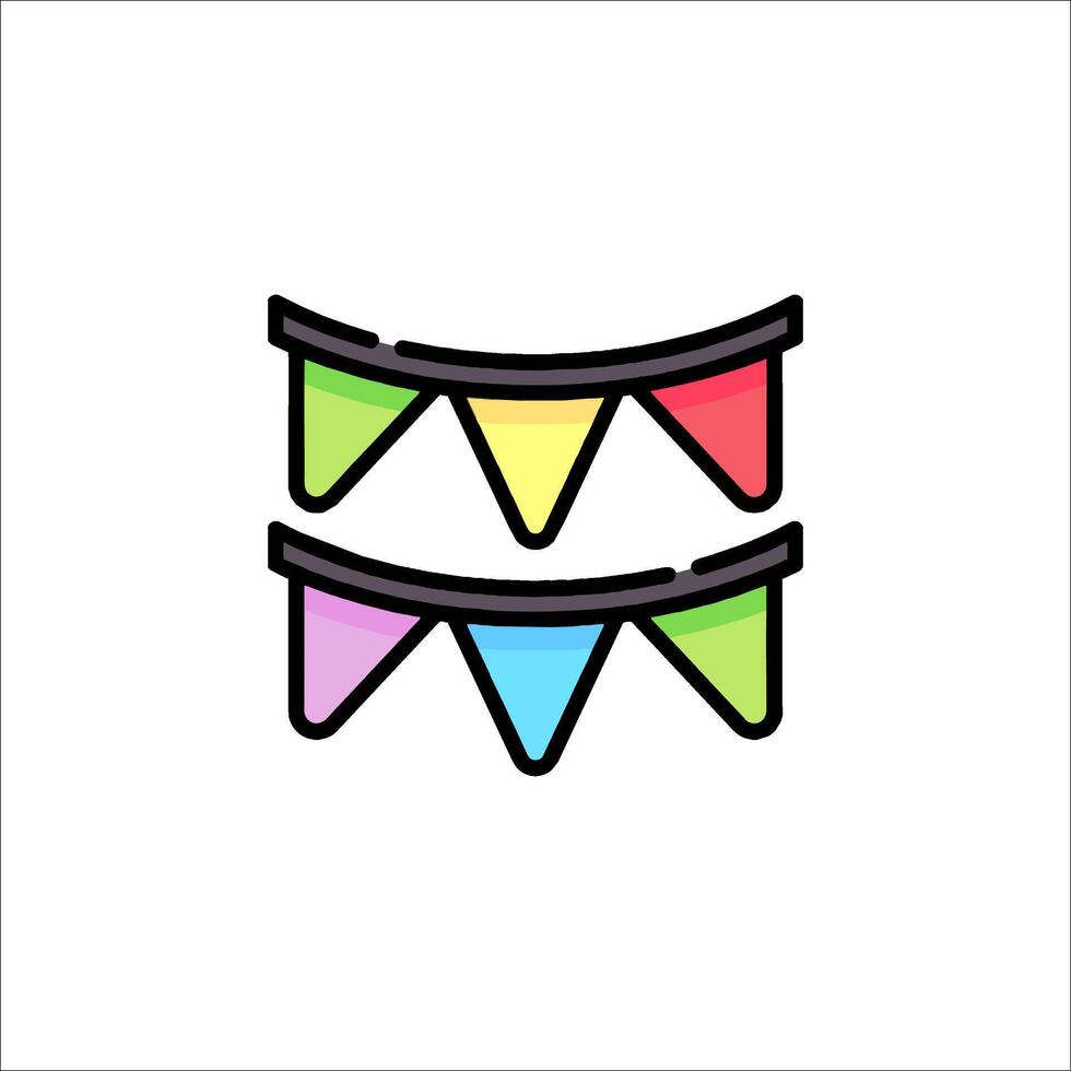 A rainbow flag with a rainbow bunting on it vector