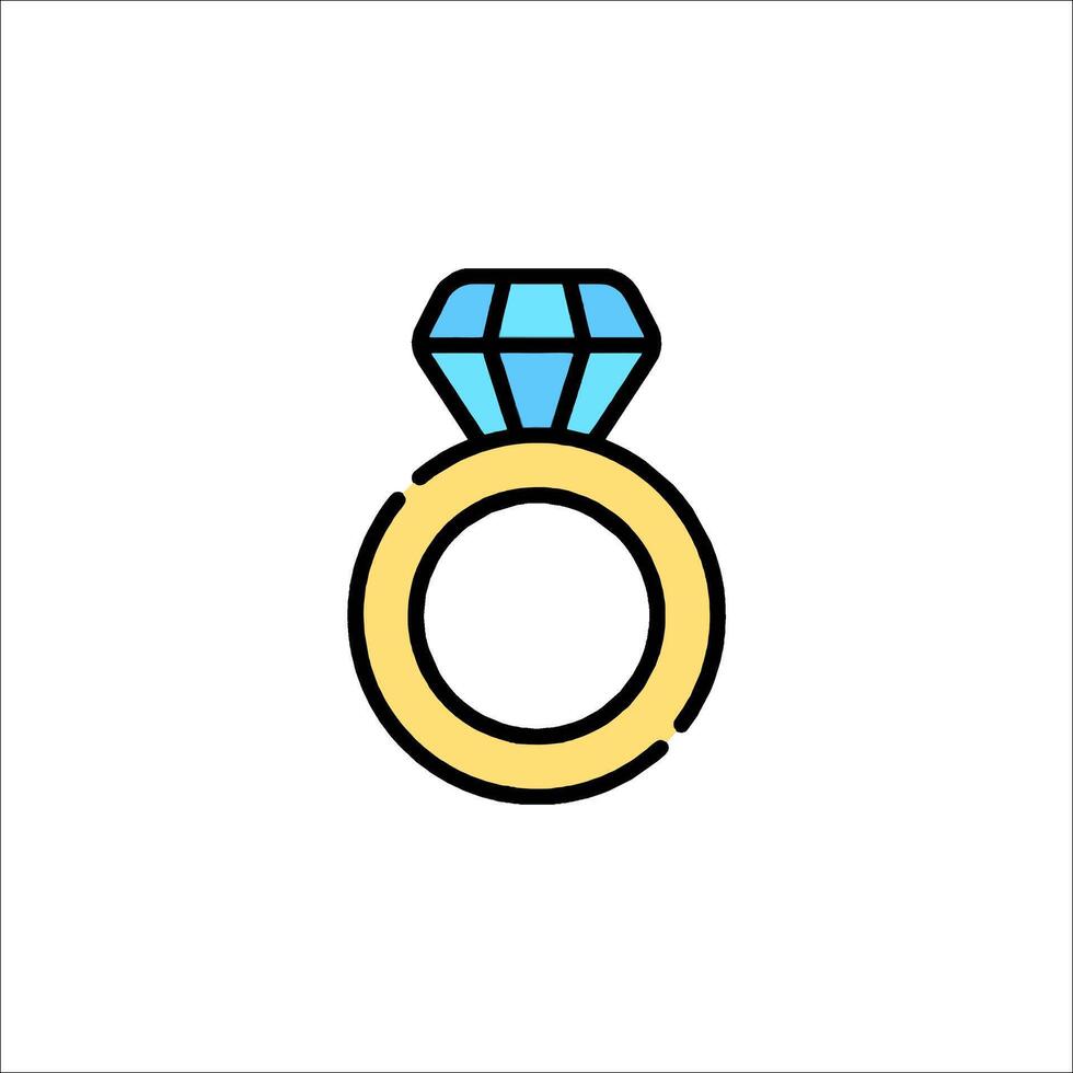 An illustration of a diamond ring vector