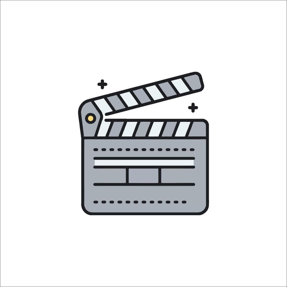 A movie clapper icon on a white background vector