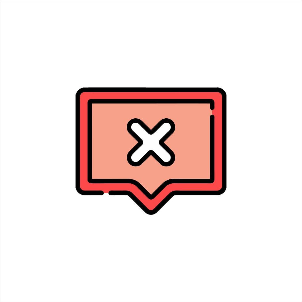 An icon of a red x on a white background vector