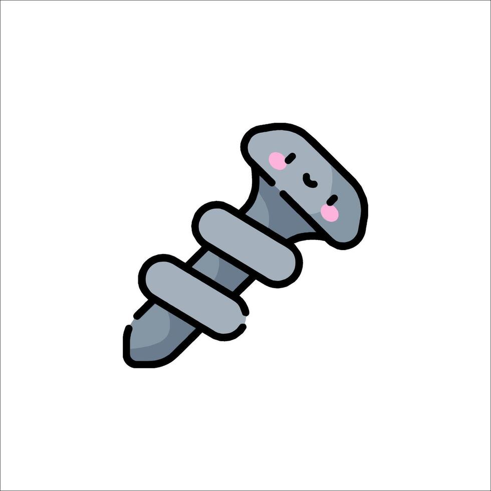 A screw with a cute face on it vector