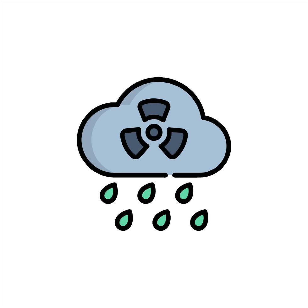 A cloud with rain and a radioactive symbol vector