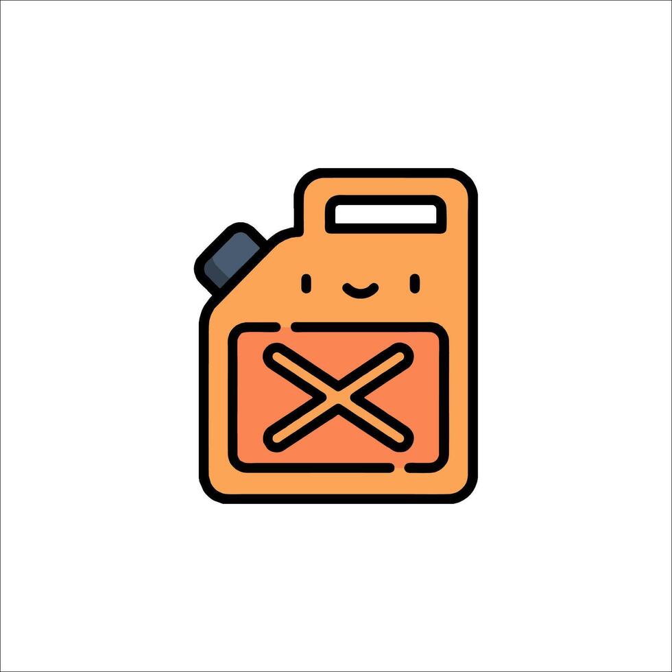 A cartoon can of gas with a smiley face vector