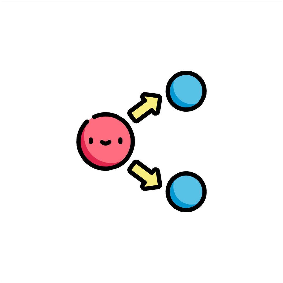 An illustration of a red and blue ball with a smiley face vector