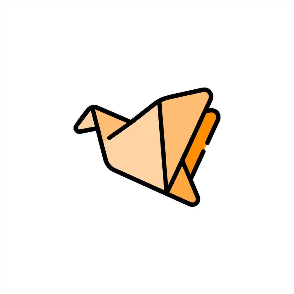 An origami bird icon on a white background vector