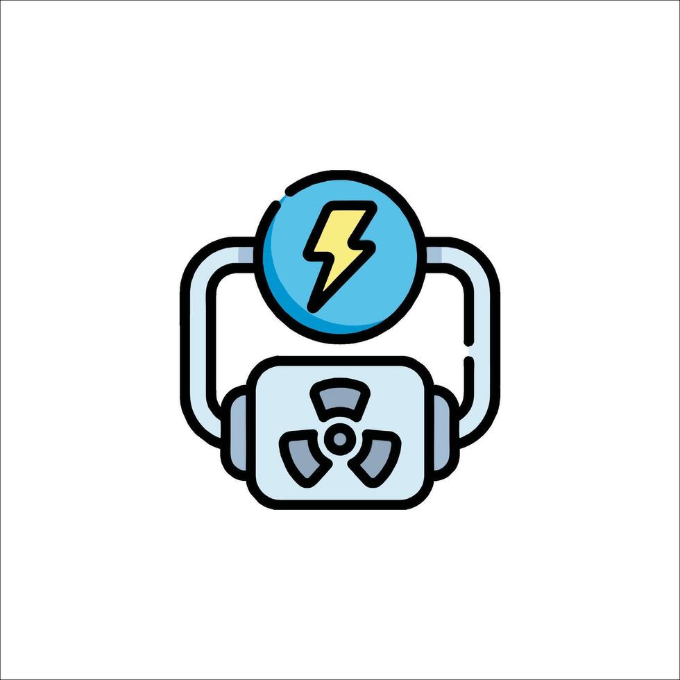 A radiation symbol with a lightning bolt on it vector