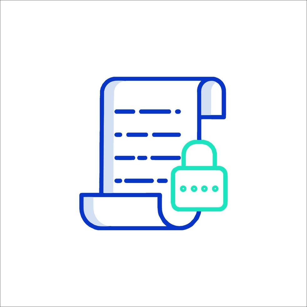 A document with a padlock on it vector
