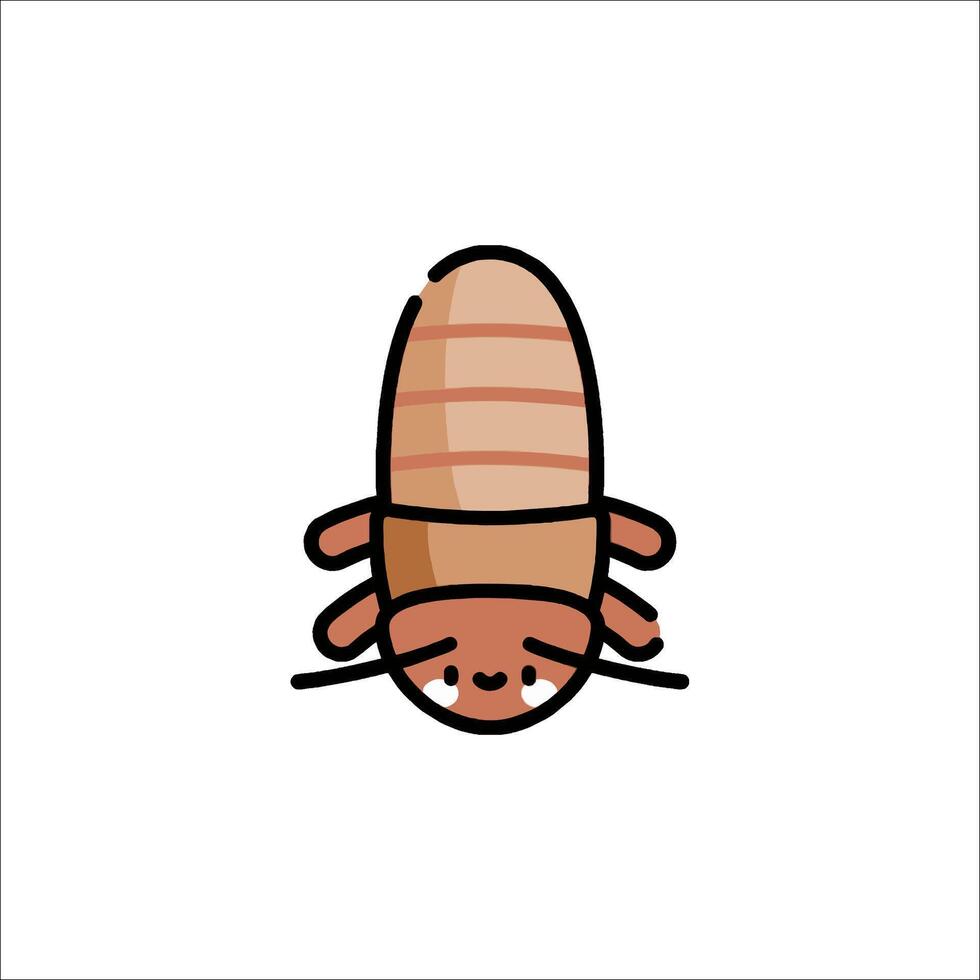 A cartoon insect with a long tail vector