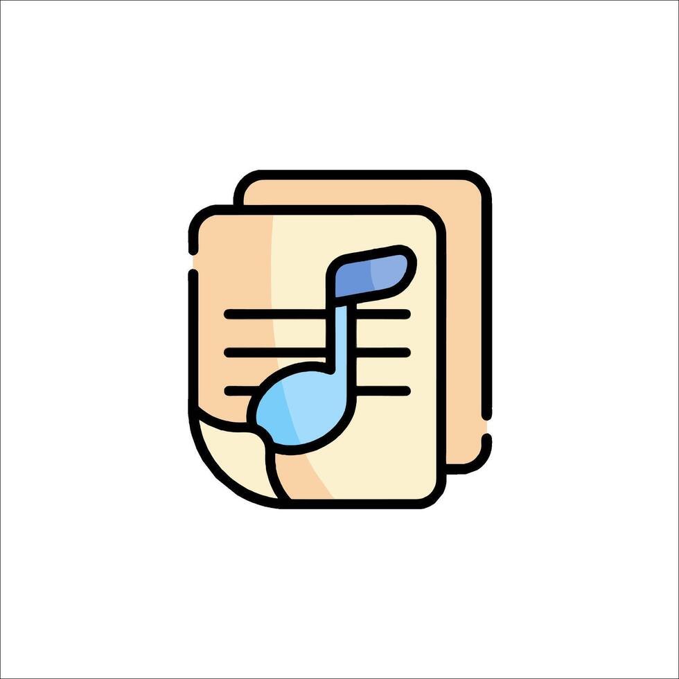 Music note icon illustration vector