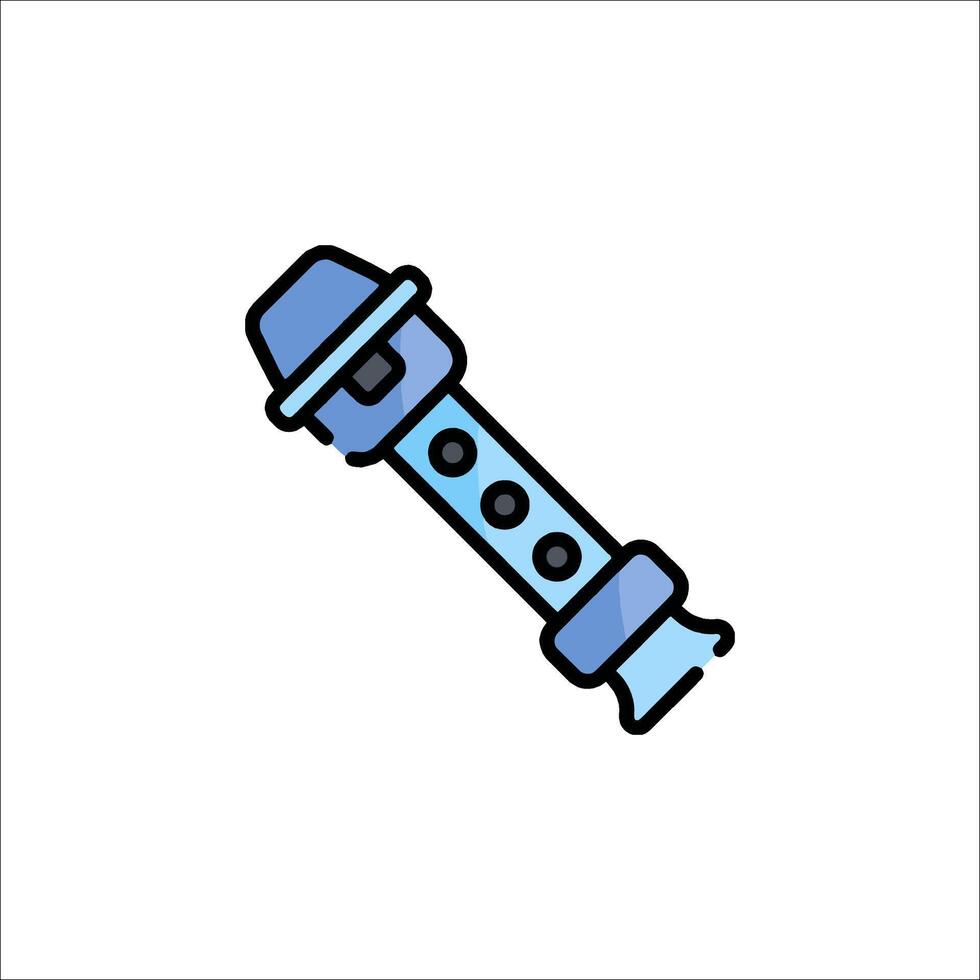 A blue and white icon of a musical instrument vector