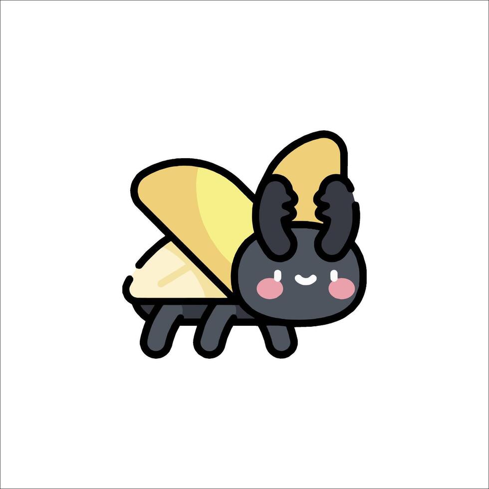 A cartoon insect with black and yellow wings vector