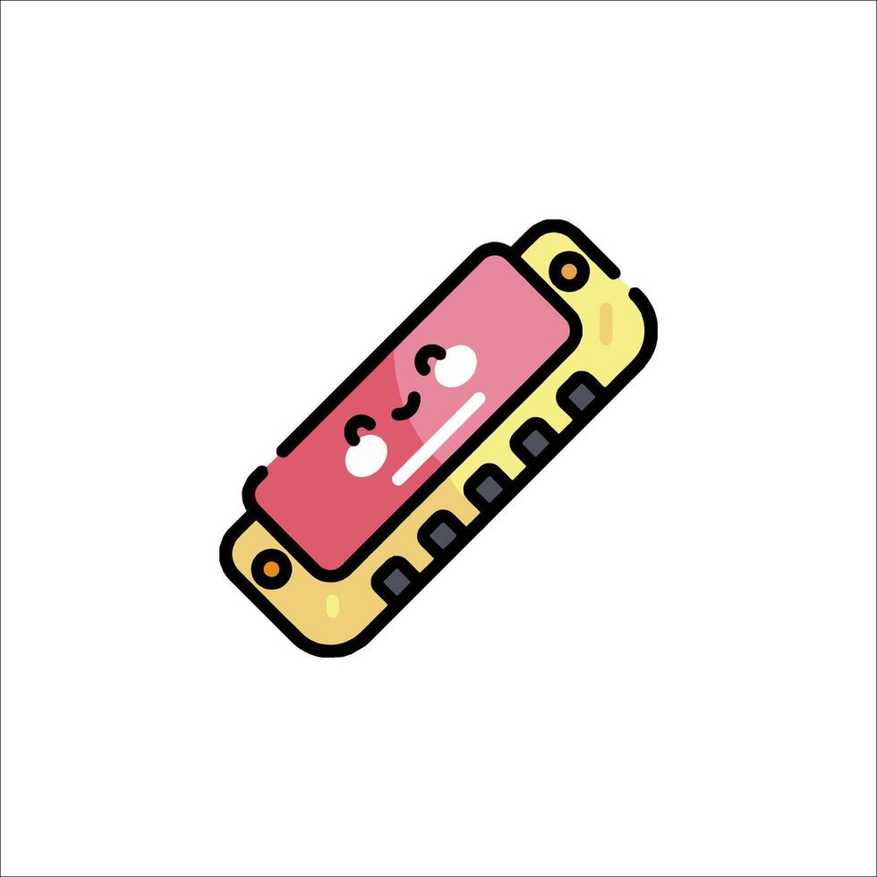 Harmonica icon with a smiley face vector