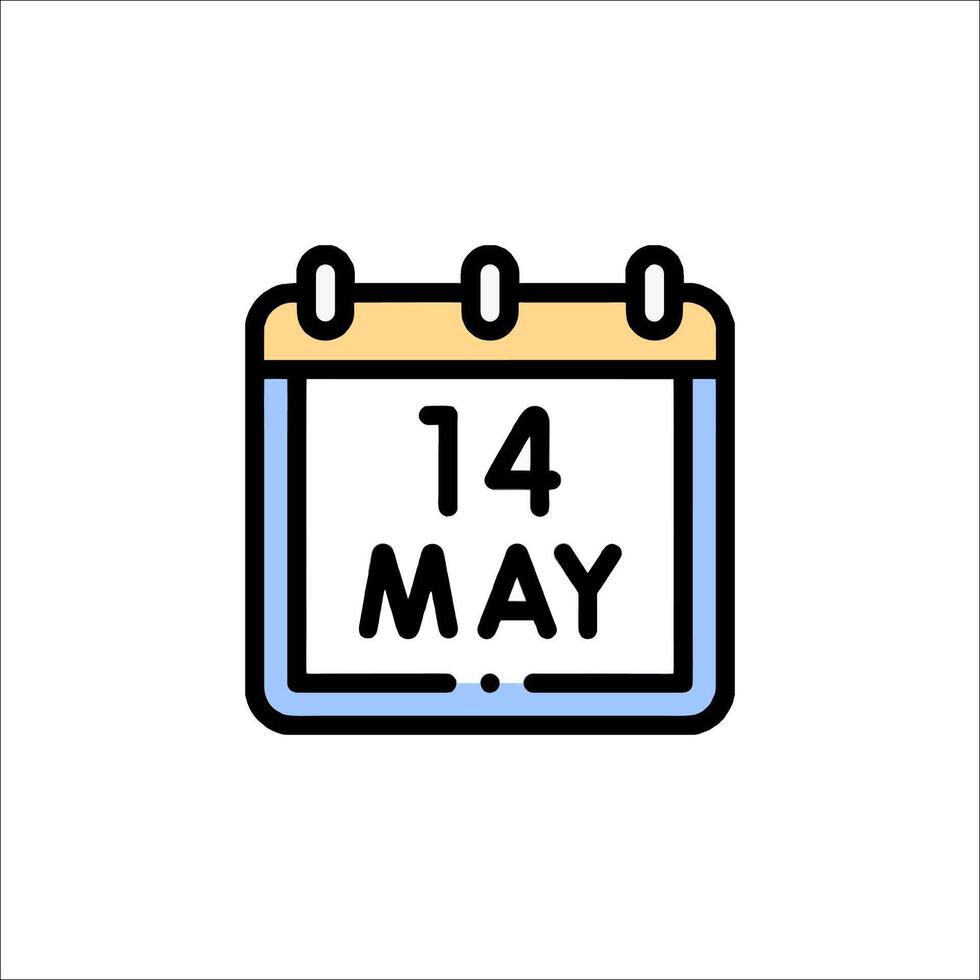 Calendar icon with the date 14 may vector