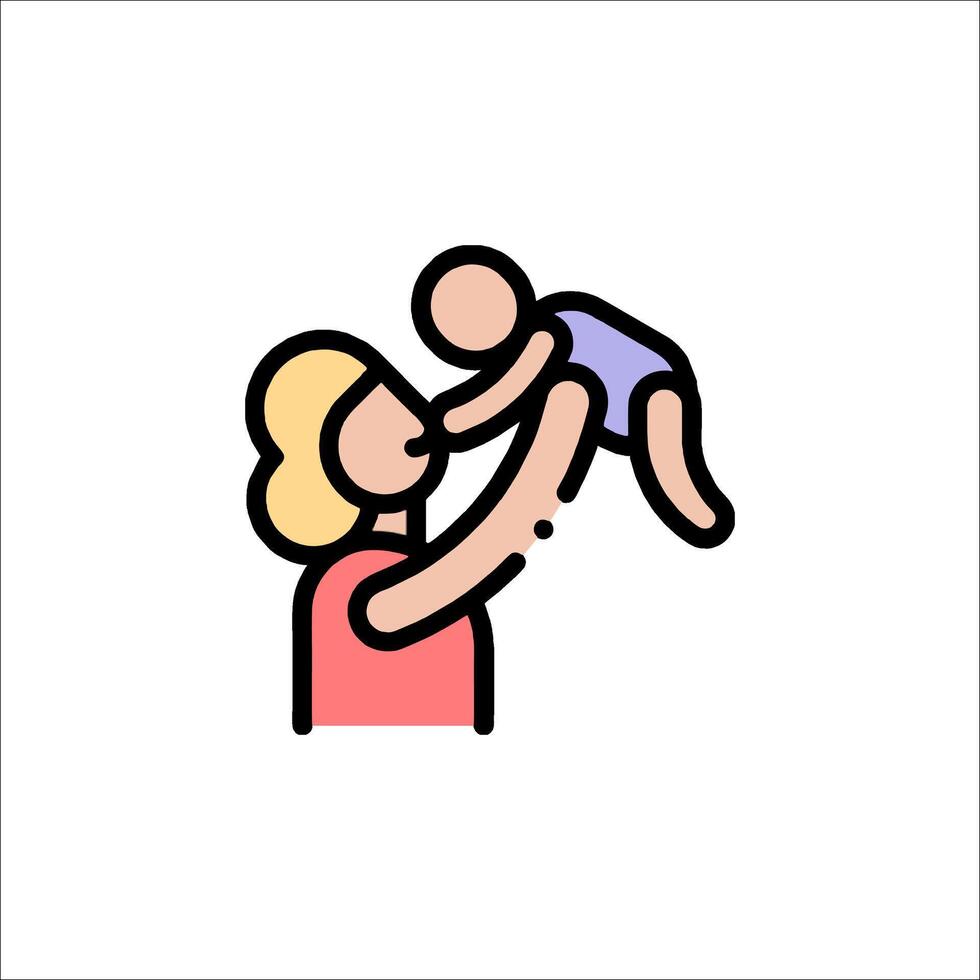 Mother and child icon illustration vector
