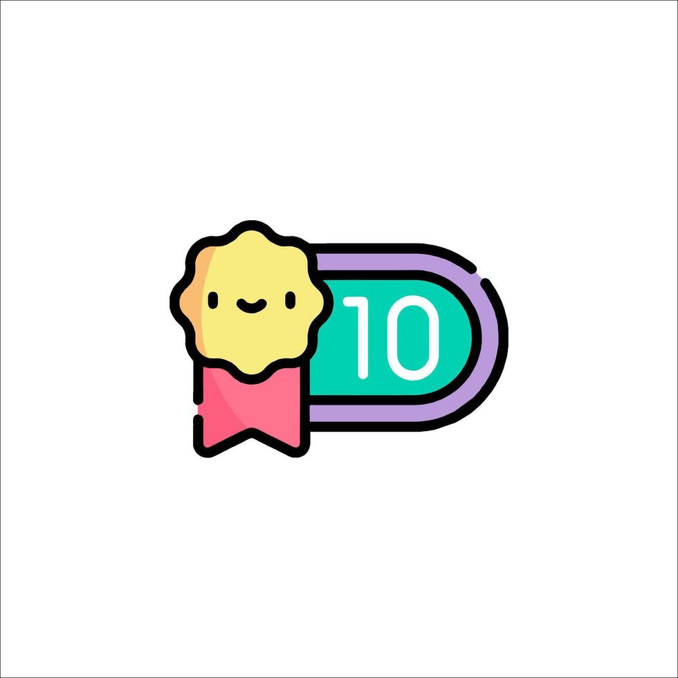 A cute little award icon with a ribbon vector