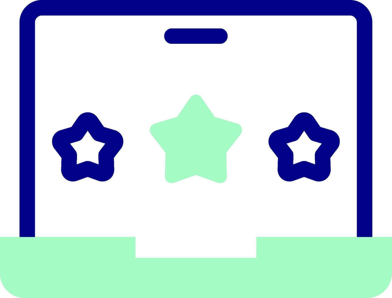 A laptop with three stars on it vector