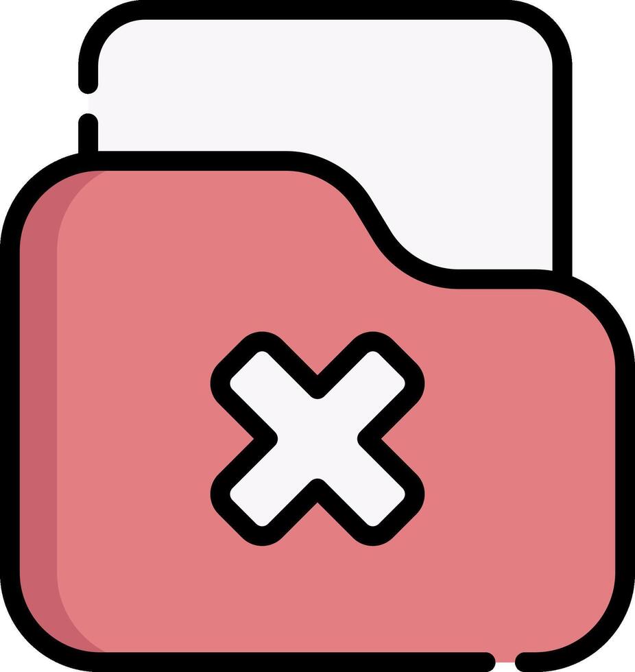 A folder with an x on it vector
