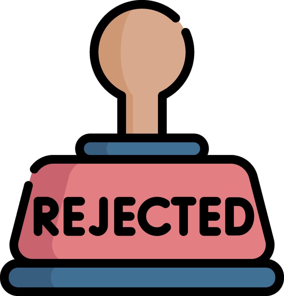 A stamp with the word rejected on it vector