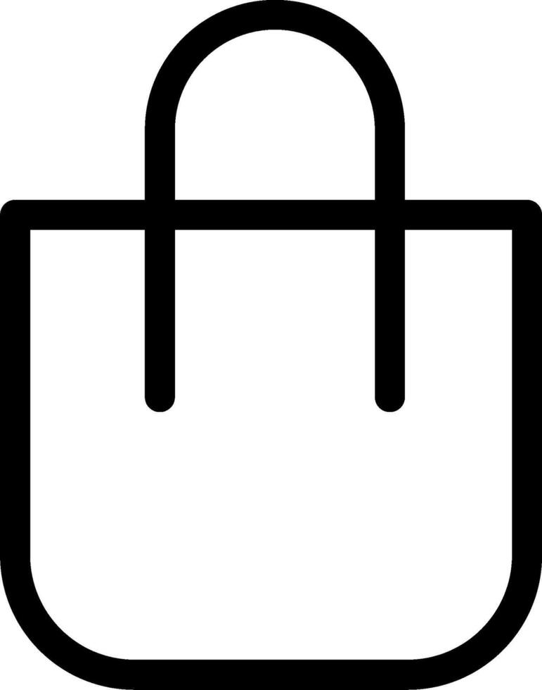 A black and white image of a shopping bag vector