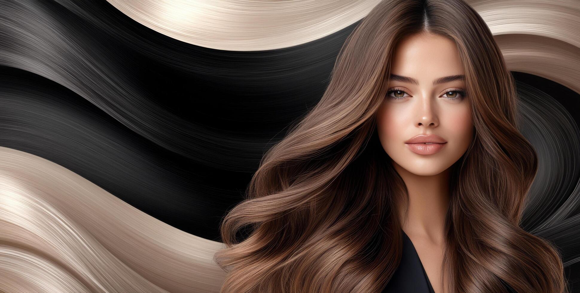 Swirling patterns of rich brown and black tones create a mesmerizing abstract design photo