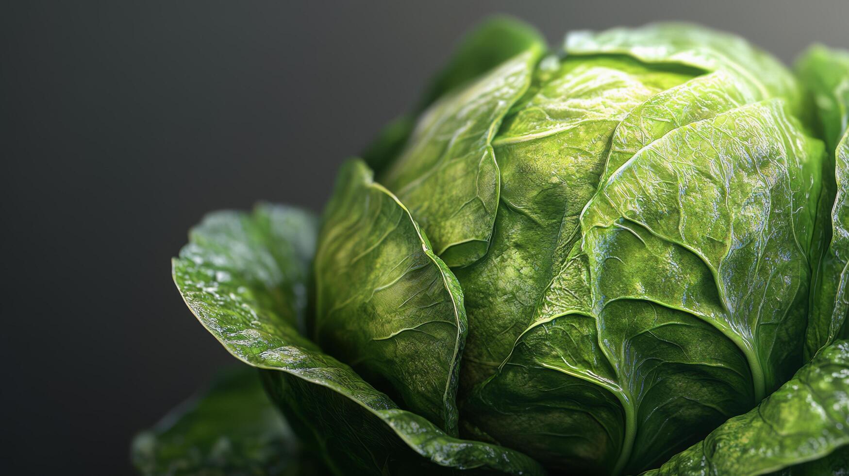 Close up of vibrant green lettuce showcasing intricate leaf patterns and textures photo