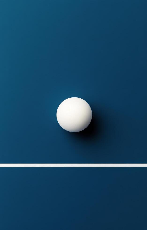 Simple white egg resting on blue surface against dark blue background in minimalistic style photo