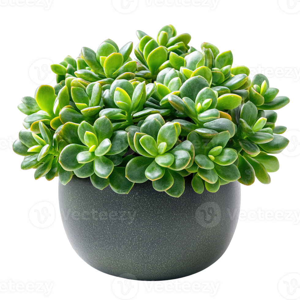 Elegant Jade Plant in Decorative Pot Isolated on Transparent Background png