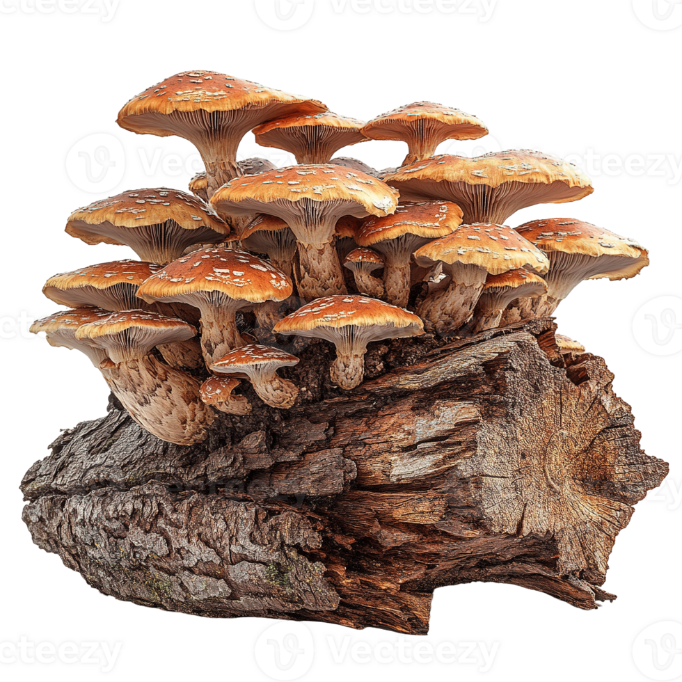 Wild Mushroom Group with Vibrant Orange Caps and Delicate Gills png