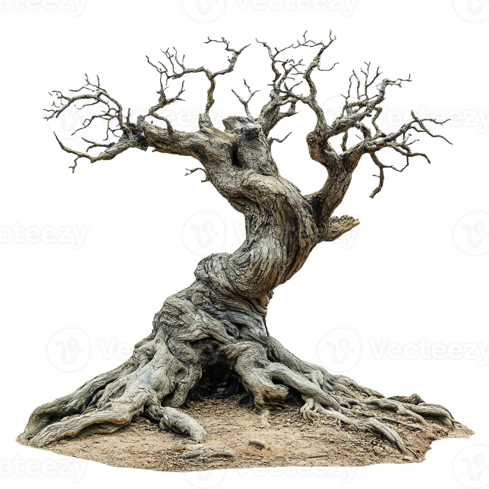 Gnarled and Twisted Root Systems in Desert-Like Terrain png