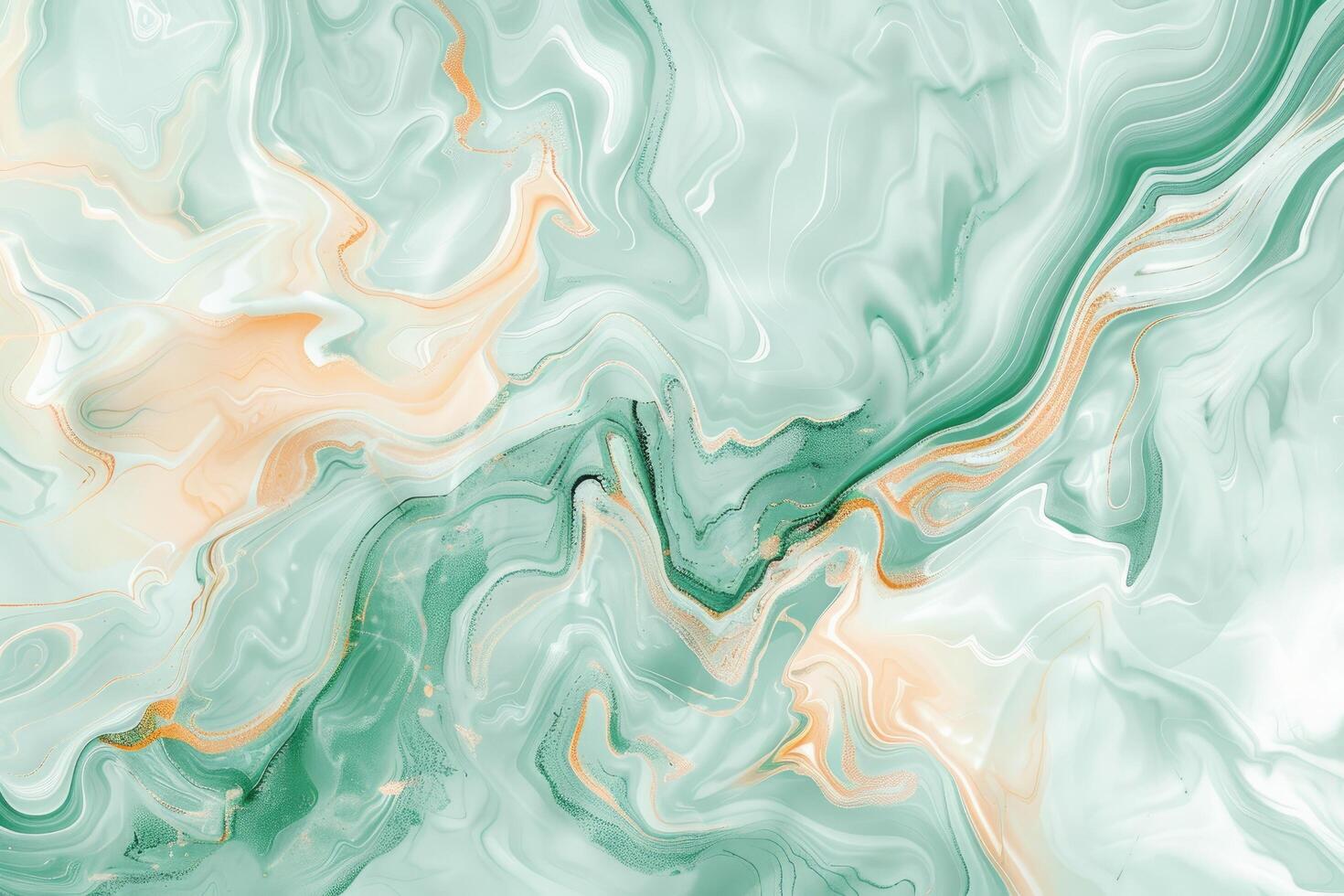 Abstract Green and Gold Marble Swirl Background photo