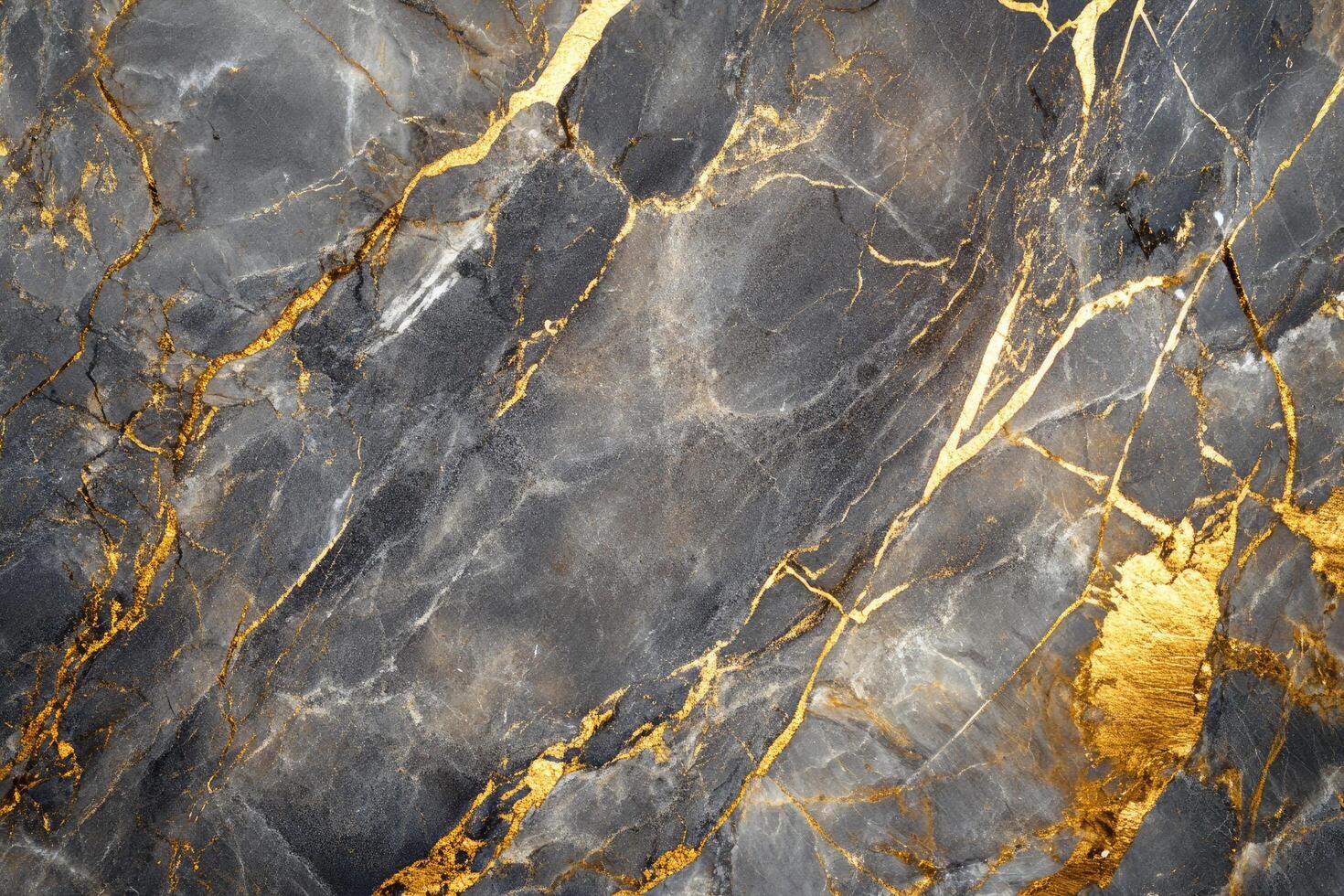 Grey and Gold Marble Texture with Veins photo