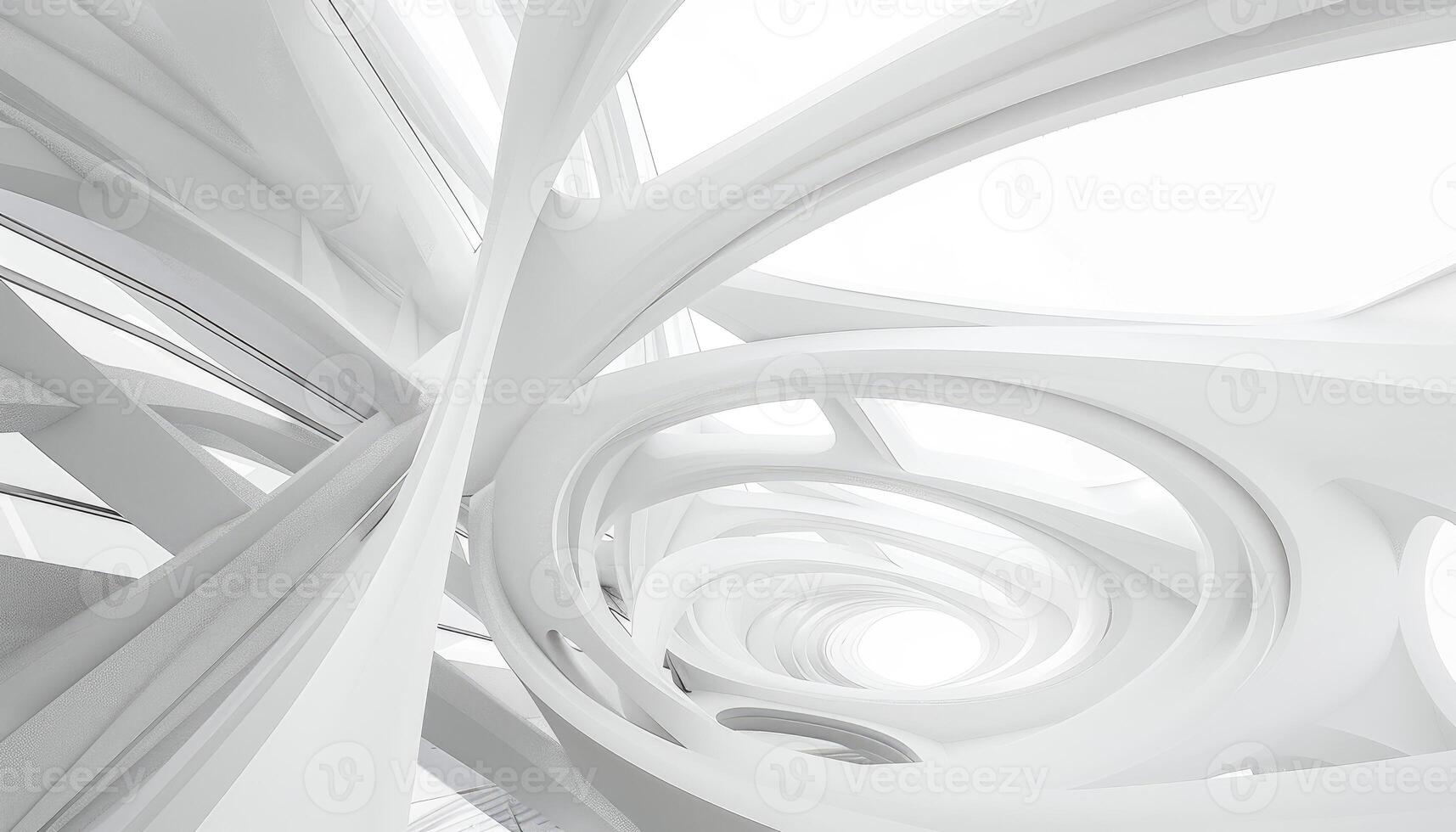 White Curved Architectural Structure with a Circular Opening photo
