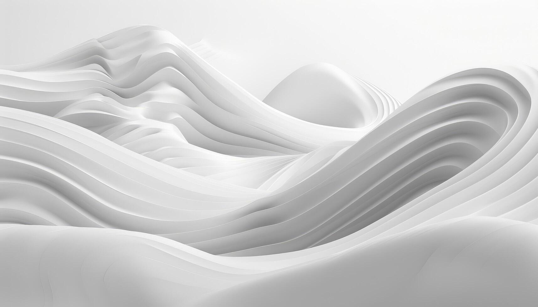 Abstract White Curved Shapes and Lines 3D Rendering photo