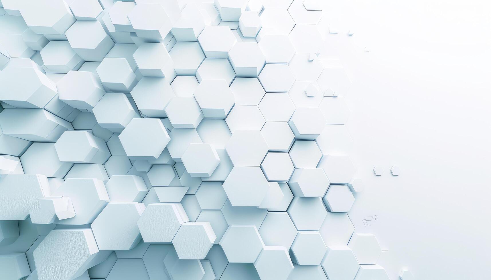 Abstract 3D Hexagon Pattern with White Background photo