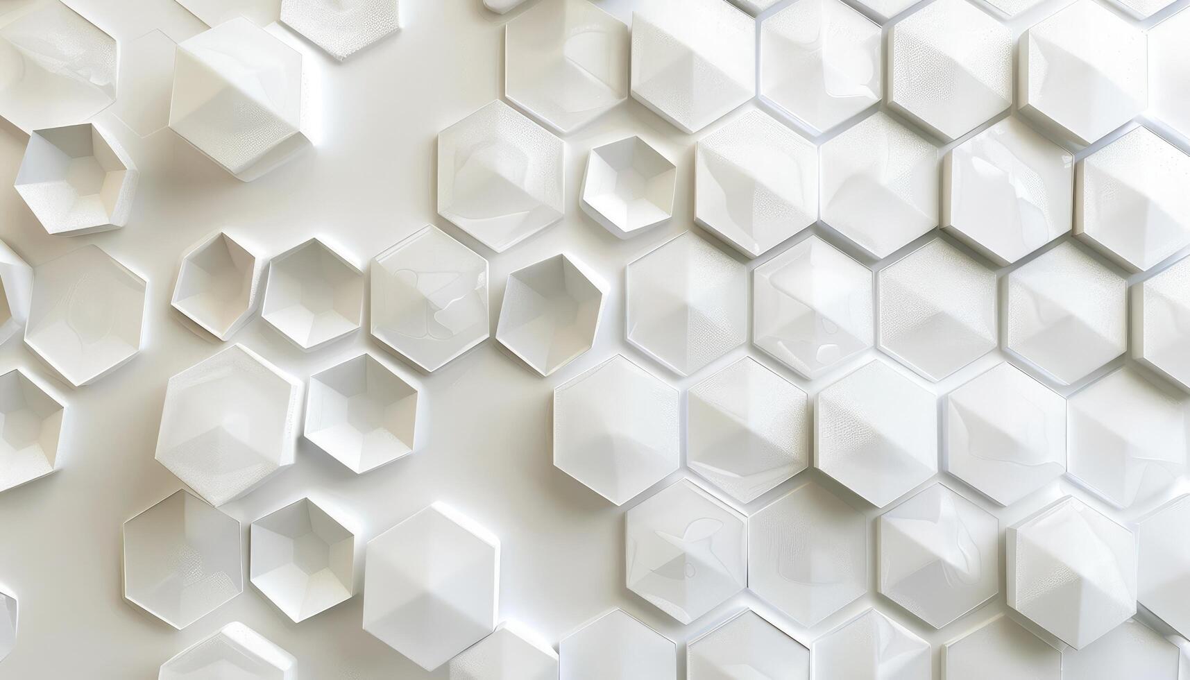 Abstract white hexagonal pattern with a textured surface photo