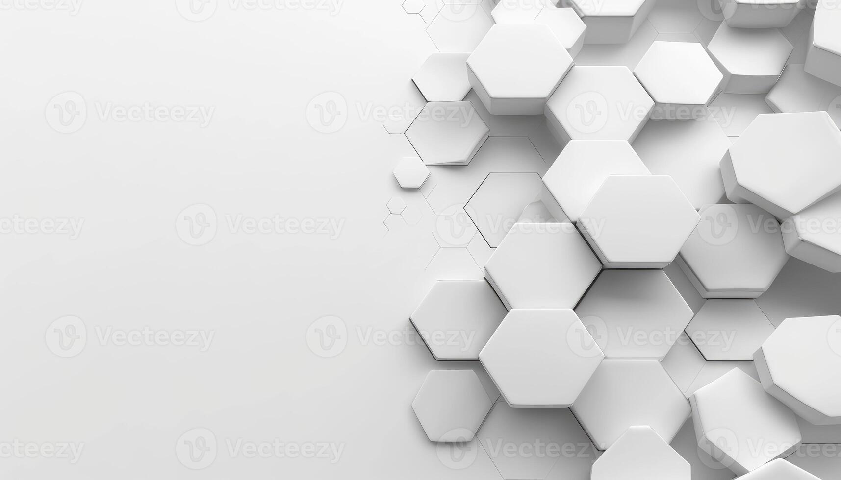 Abstract white honeycomb pattern with empty space photo