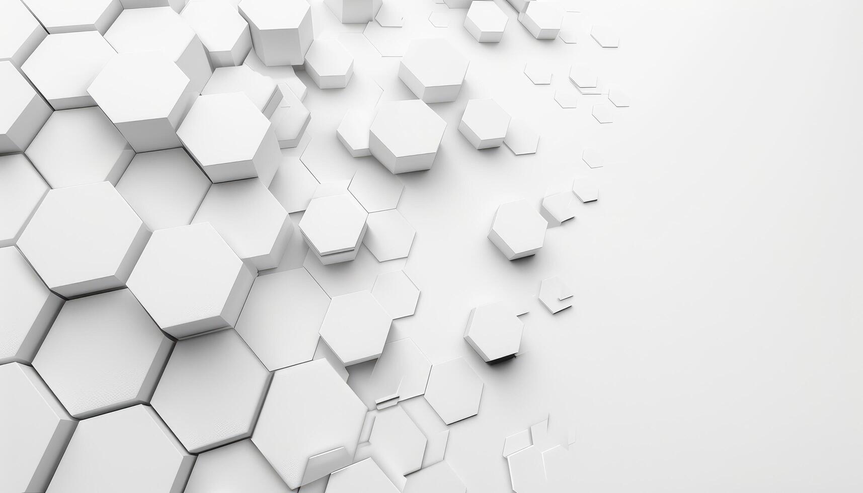 Abstract White Hexagonal Pattern with Depth and Perspective photo
