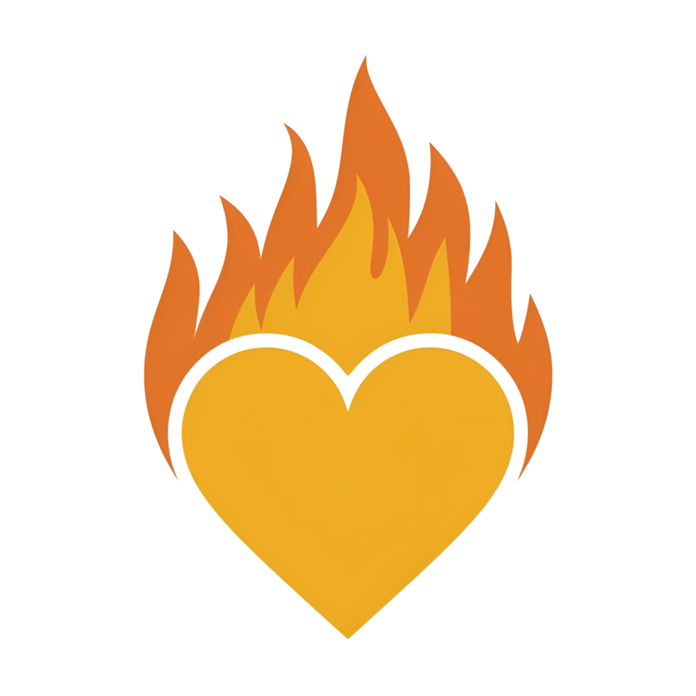 A heart with flames png