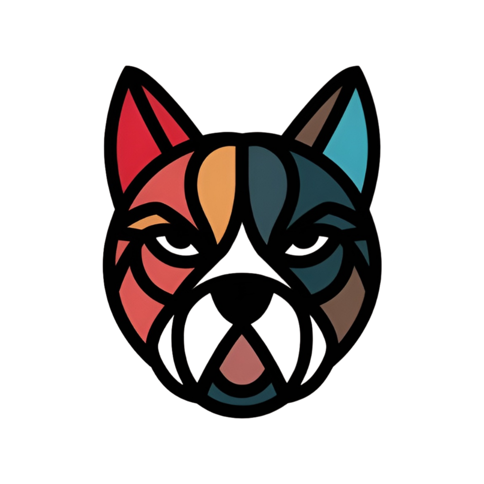 A dog head with colorful png