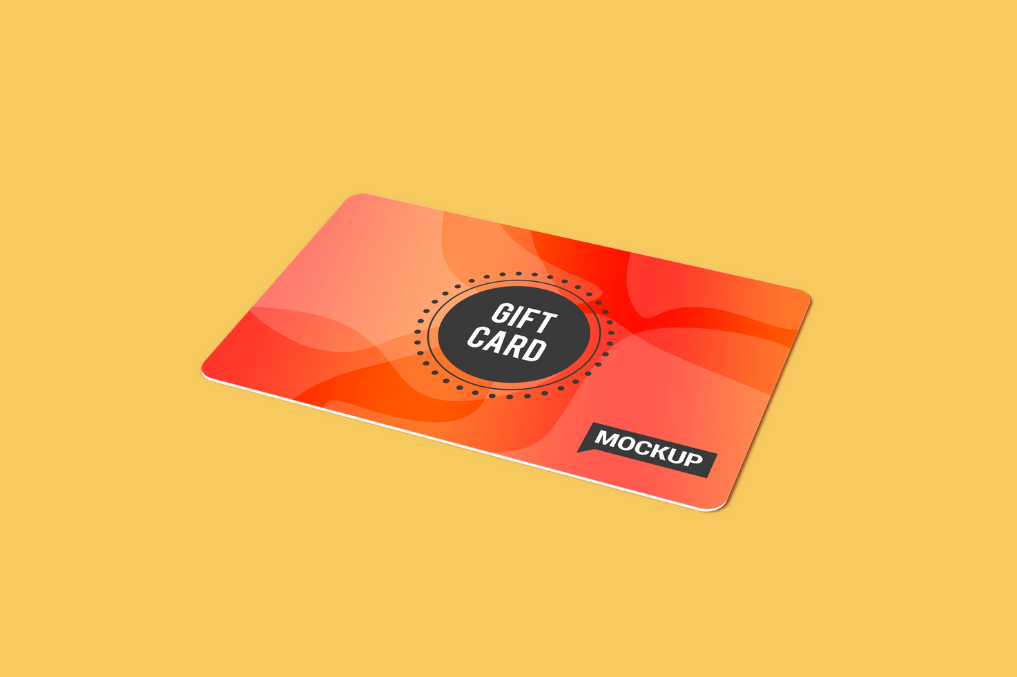 Closeup Front View Gift Card Mockup psd