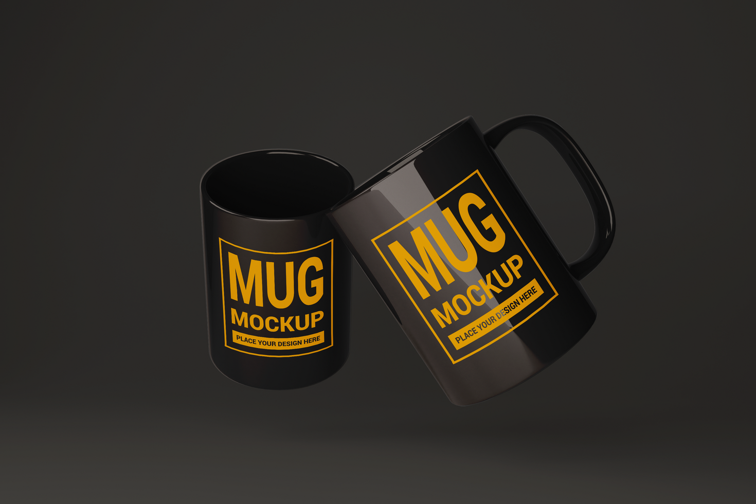 Black Coffee Mug Mockup Template psd