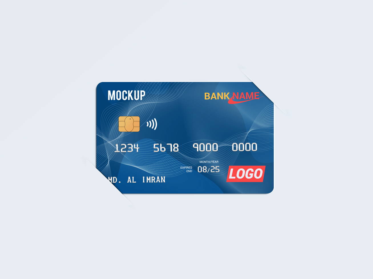 Smart card, Debit Card, Credit Card Mockup Template psd